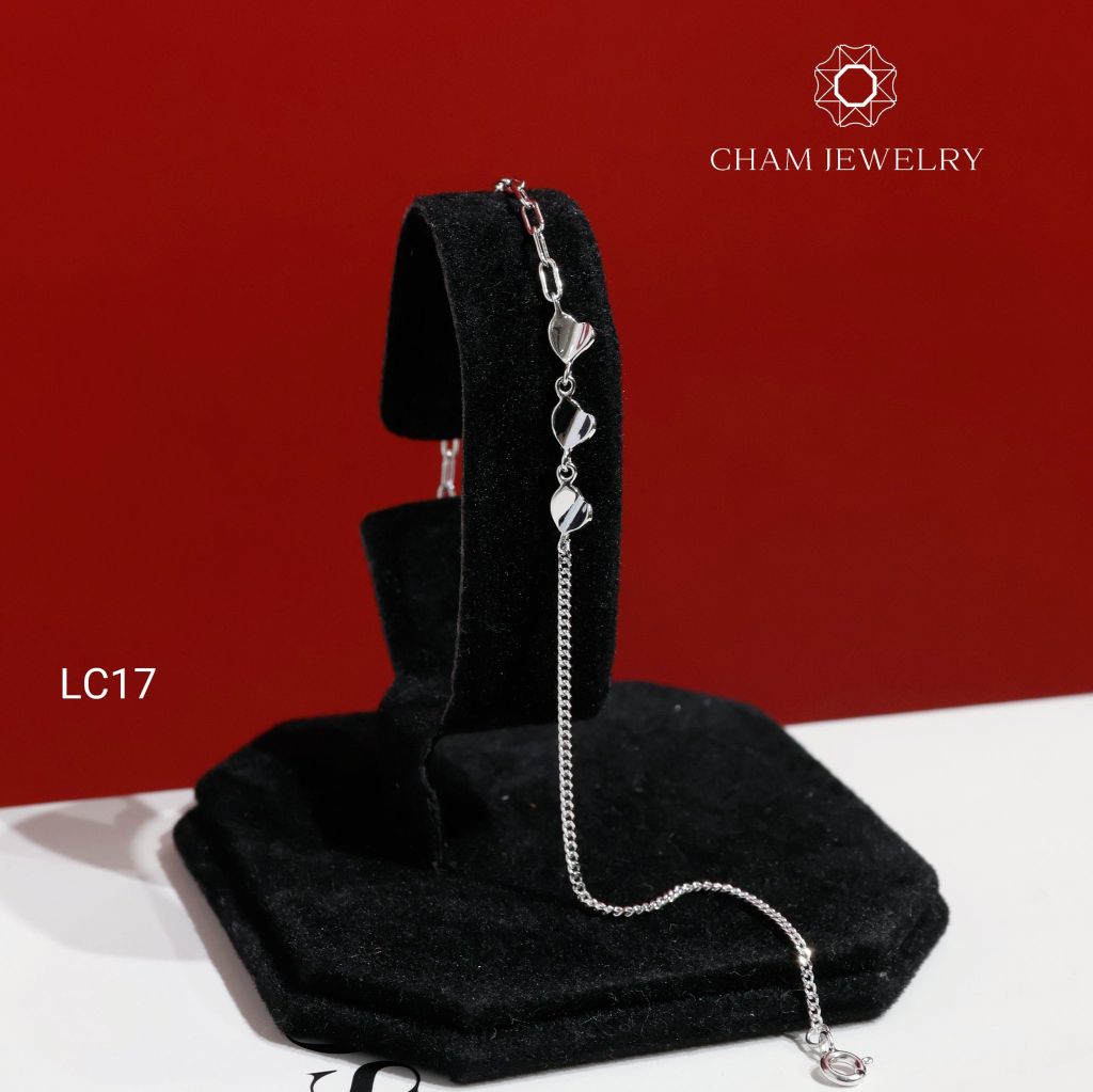 Lắc Chân LC17 CHAM JEWELRY, Lắc Chân Kiểu Trái Tim (Barcode CLACY523)