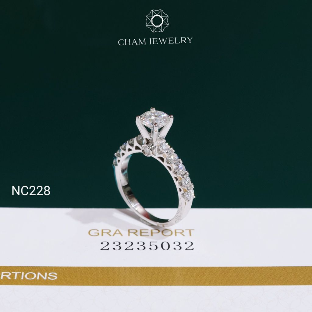 Nhẫn NC228 CHAM JEWELRY, Nhẫn Full Đá Moissanite Chủ 6.3mm (Barcode ONNU81)