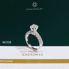 Nhẫn NC228 CHAM JEWELRY, Nhẫn Full Đá Moissanite Chủ 6.3mm (Barcode ONNU81)