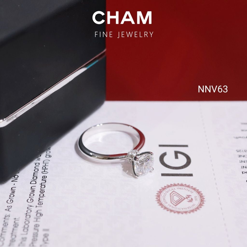 Nhẫn Nữ NNV63 Vàng 10k Chủ 6.3 Kim Cương Lab Grown Diamond