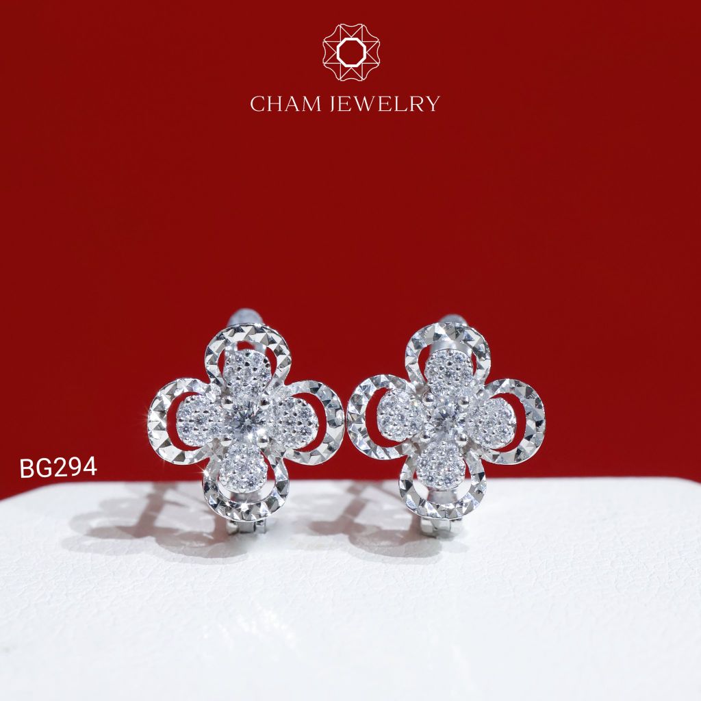 Hoa Tai BG294 CHAM JEWELRY, Bông Gài Hoa 4 Cánh (Barcode TBG980).
