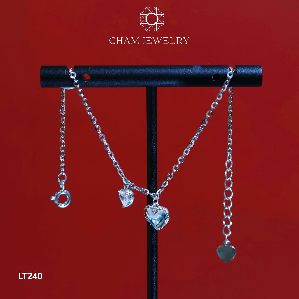 Lắc Tay LT240 CHAM JEWELRY, Lắc Trái Tim Free Size (Barcode TLT1240).