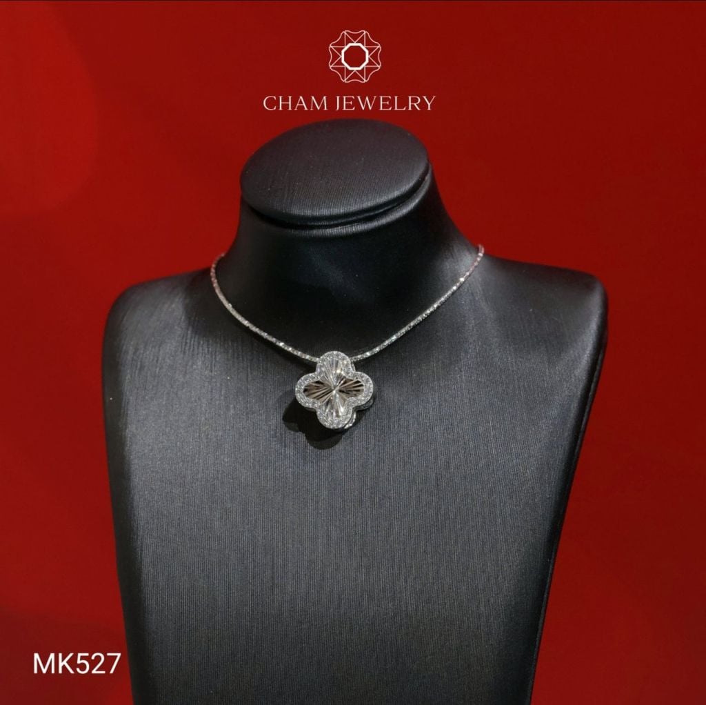 Mặt Dây Chuyền MK527 CHAM JEWELRY, Mặt Cỏ 4 Lá 12.0mm (Barcode TMX322-CM207509).