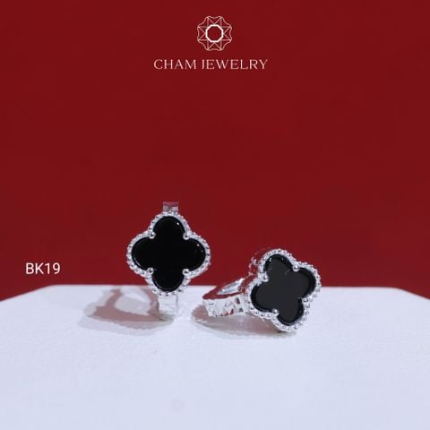 Hoa Tai CHAM JEWERLY BK19, Hoa tai 4 Lá Đen (Barcode TBK352)