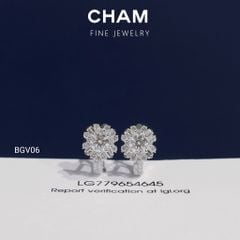 Hoa Tai BGV06 Vàng 10k Chủ 4.5mm Kim Cương Lab Grown Diamond