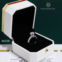 Nhẫn NC228 CHAM JEWELRY, Nhẫn Full Đá Moissanite Chủ 6.3mm (Barcode ONNU81)