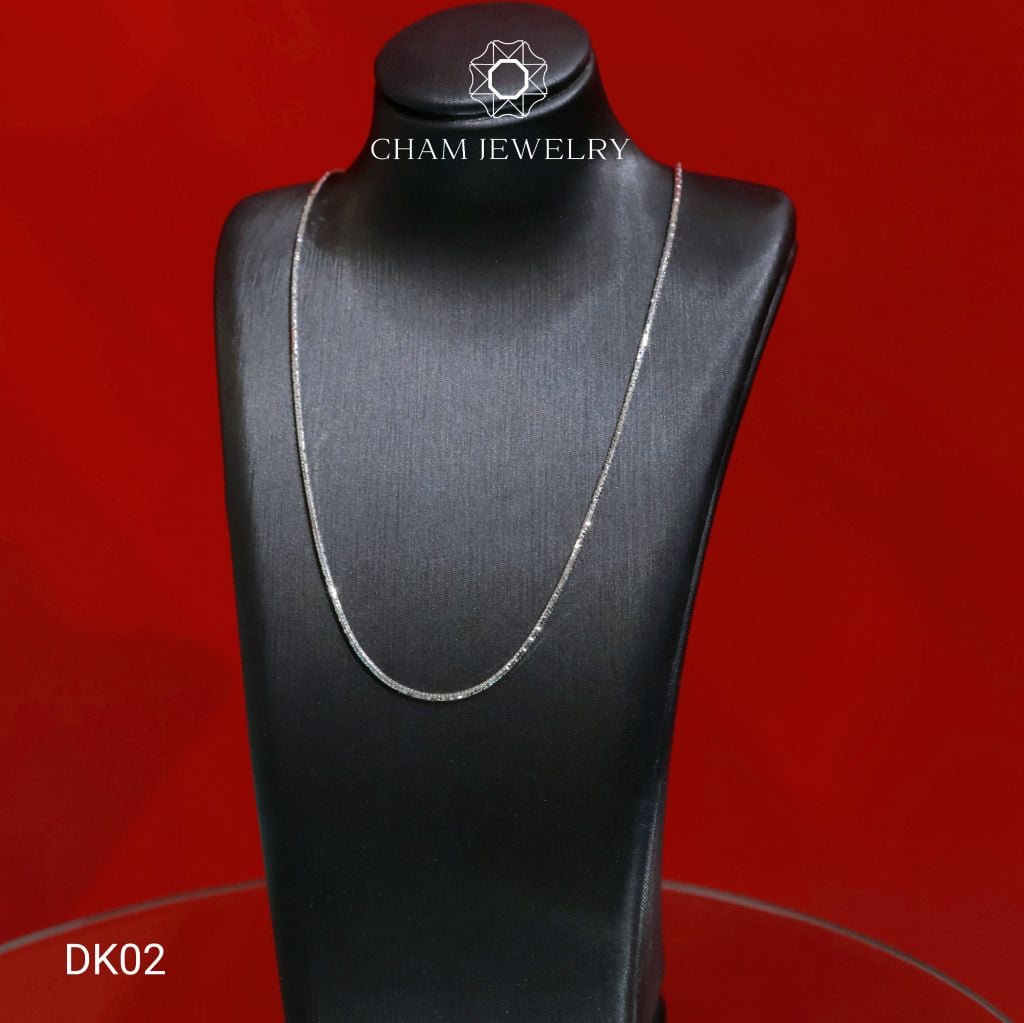 Dây Chuyền DK02 CHAM JEWELRY, Dây Mì Kim Cương 0.8mm (Barcode TDY0595-TDY687-CDYR692-NDS4)