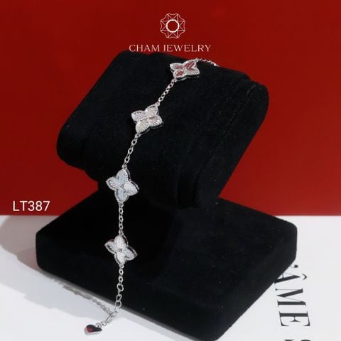 Lắc Tay LT387 CHAM JEWELRY, Lắc Tay Kiểu Cỏ 4 Lá Chạm Máy (Barcode C4L08)