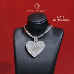 Mặt Dây Chuyền MC15 CHAM JEWELRY , Full Moissanite Cao Cấp, Mặt Trái Tim (Barcode OPM01).