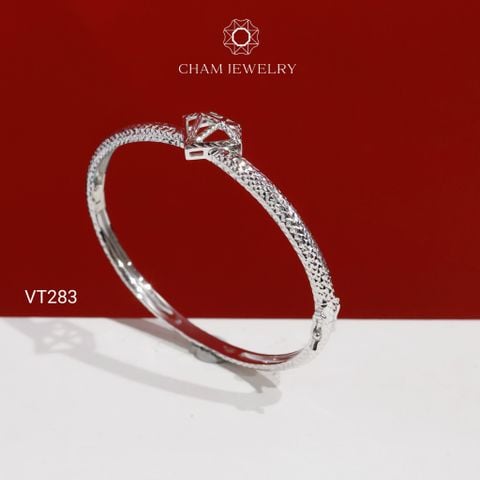 Vòng Tay VT283 CHAM JEWELRY, Vòng Chạm Máy Kim Cương Bản 4.0mm (CV8559).