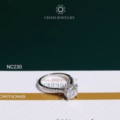 Nhẫn NC230 CHAM JEWELRY, Nhẫn Full Đá Moissanite Chủ 7.2mm (Barcode ONNU287)