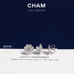 Hoa Tai BDV49 Vàng 10k Kim Cương Lab Grown Diamond (Barcode DBT7)