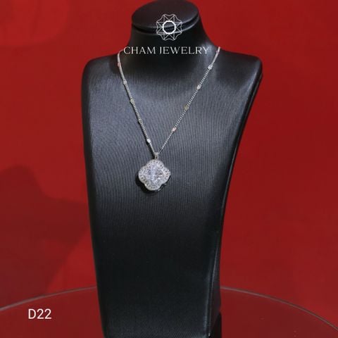 Dây Chuyền CHAM JEWELRY D22, Dây 4 Lá Trắng (Barcode CXL7909106)