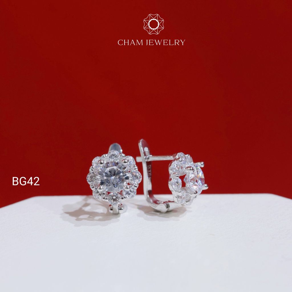 Hoa Tai BG42 CHAM JEWELRY , Chủ 5.5mm (Barcode TBG1071)