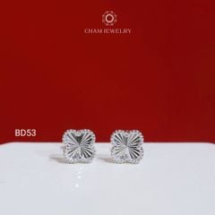 Hoa Tai BD53 CHAM JEWELRY, Hoa Tai Cỏ 4 Lá Bản 8.0mm (Barcode TBD1690).