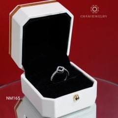 Nhẫn NM165 CHAM JEWELRY , Nhẫn Cỏ 4 Lá Đen Bản 6.0mm (Barcode TVB324).