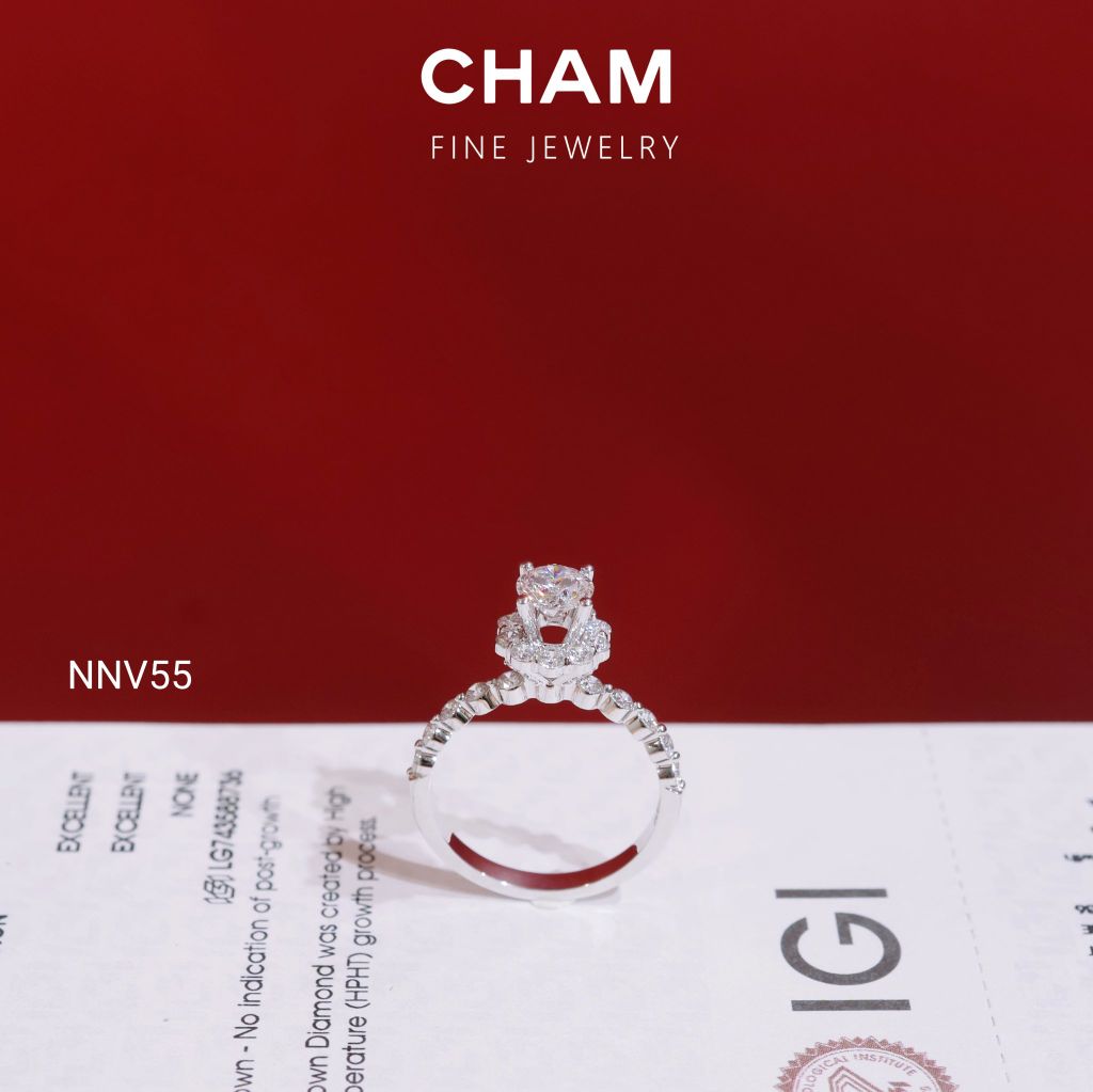 Nhẫn Nữ NNV55 Vàng 10k Chủ 5.4 Kim Cương Lab Grown Diamond
