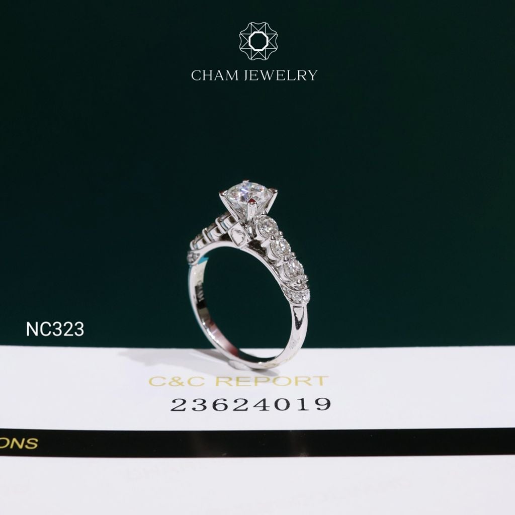 Nhẫn NC323 CHAM JEWELRY,  Chủ 5.4mm Đá Moissanite C&C  (OCNN168)