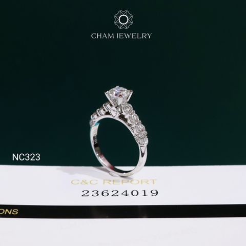 Nhẫn NC323 CHAM JEWELRY,  Chủ 5.4mm Đá Moissanite C&C  (OCNN168)