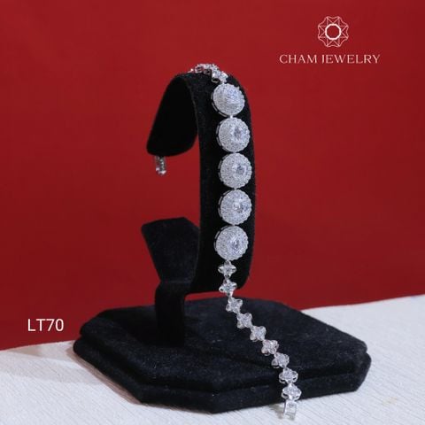 Lắc Tay LT70 CHAM JEWELRY, Lắc Tay Xoàn Tròn Chủ 5.5mm (Barcode TLT1357).