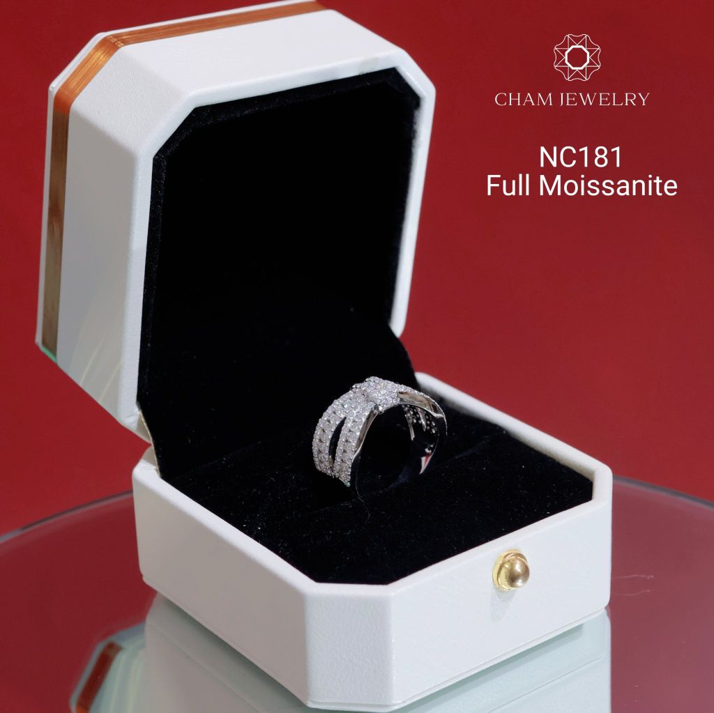 Nhẫn NC181 CHAM JEWELRY, Full Đá Moissanite (Barcode ONNU222)