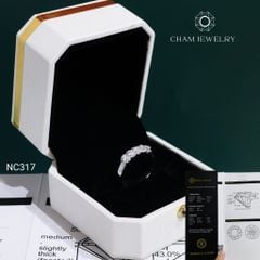 Nhẫn NC317 CHAM JEWELRY, Nhẫn Kiểu 5 Viên Chủ Đá Moissanite C&C 3.0mm (Barcode OCNN161)