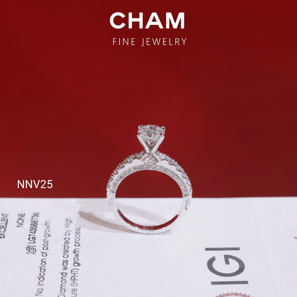 Nhẫn Nữ NNV25 Chủ 6.3mm Vàng 10k Kim Cương Lab Grown Diamond