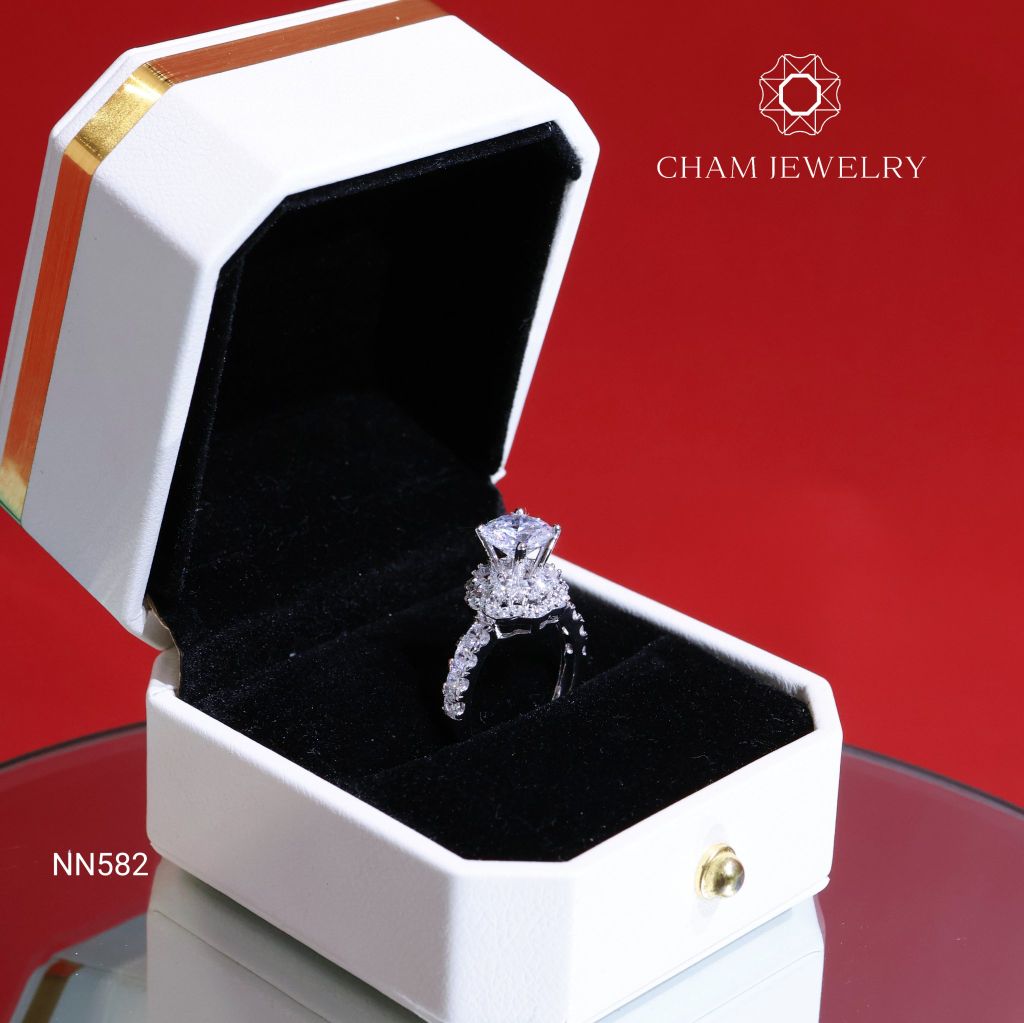 Nhẫn NN582 CHAM JEWELRY, Chủ 7.5mm (Barcode CNNK62)