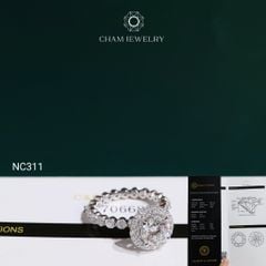 Nhẫn NC311 CHAM JEWELRY, Đá Moissanite C&C Chủ 7.2mm (Barcode OCNN144)