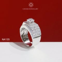 Nhẫn Nam NA135 CHAM JEWELRY, Chủ 6.5mm (Barcode PNH07).