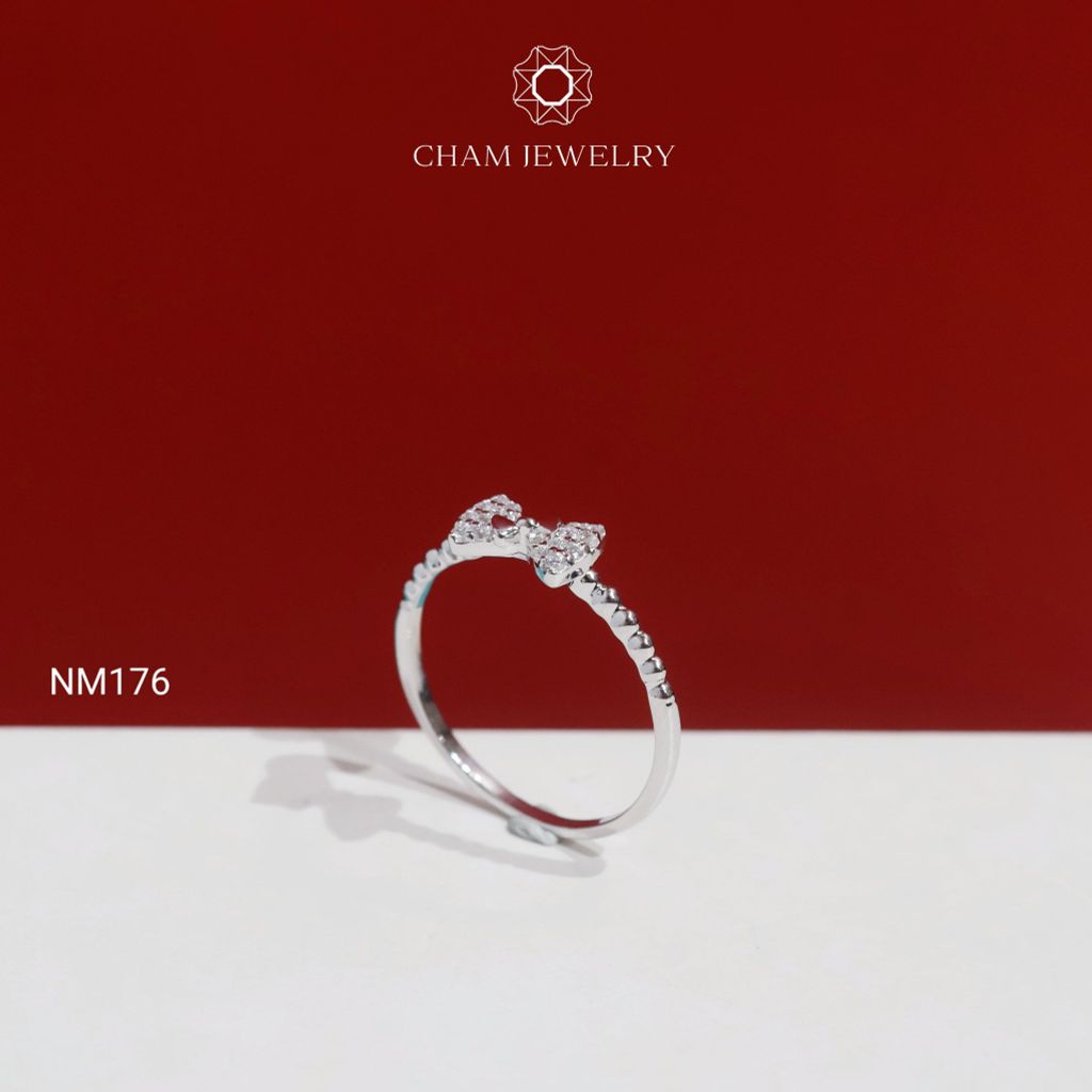 Nhẫn NM176 CHAM JEWELRY, Nhẫn Kiểu Nơ Đai Bi (Barcode TNT1008).