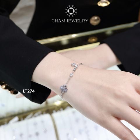 Lắc Tay CHAM JEWELRY LT274, Lắc Cỏ 4Lá (Barcode TLT1281)