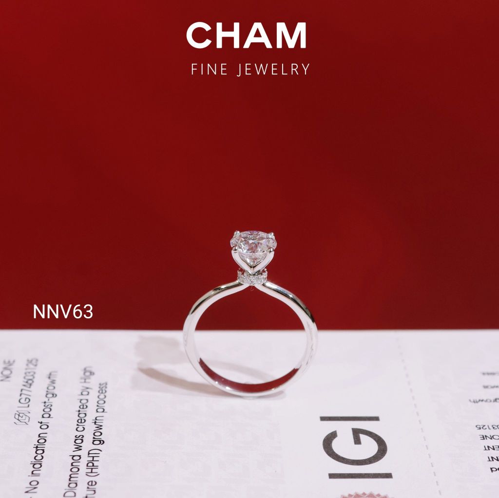 Nhẫn Nữ NNV63 Vàng 10k Chủ 6.3 Kim Cương Lab Grown Diamond