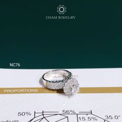 Nhẫn NC76 CHAM JEWELRY, Full Moissanite Chủ 6.3mm (Barcode ONNU105)