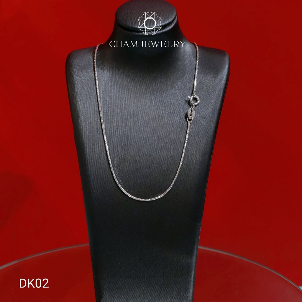 Dây Chuyền DK02 CHAM JEWELRY, Dây Mì Kim Cương 0.8mm (Barcode TDY0595-TDY687-CDYR692-NDS4)