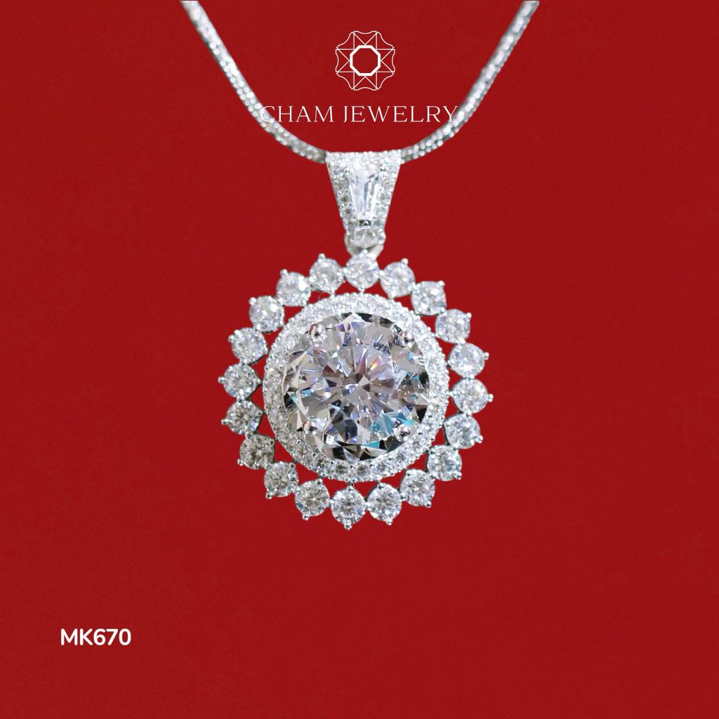 Mặt Dây Chuyền MK670 CHAM JEWELRY, Viên Chủ 9.0mm (Barcode TMA1772).