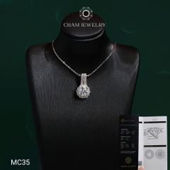 Mặt Dây Chuyền MC35 CHAM JEWELRY , Mặt HaLo Chủ 6.0mm Moissanite C&C (Barcode OCM12).
