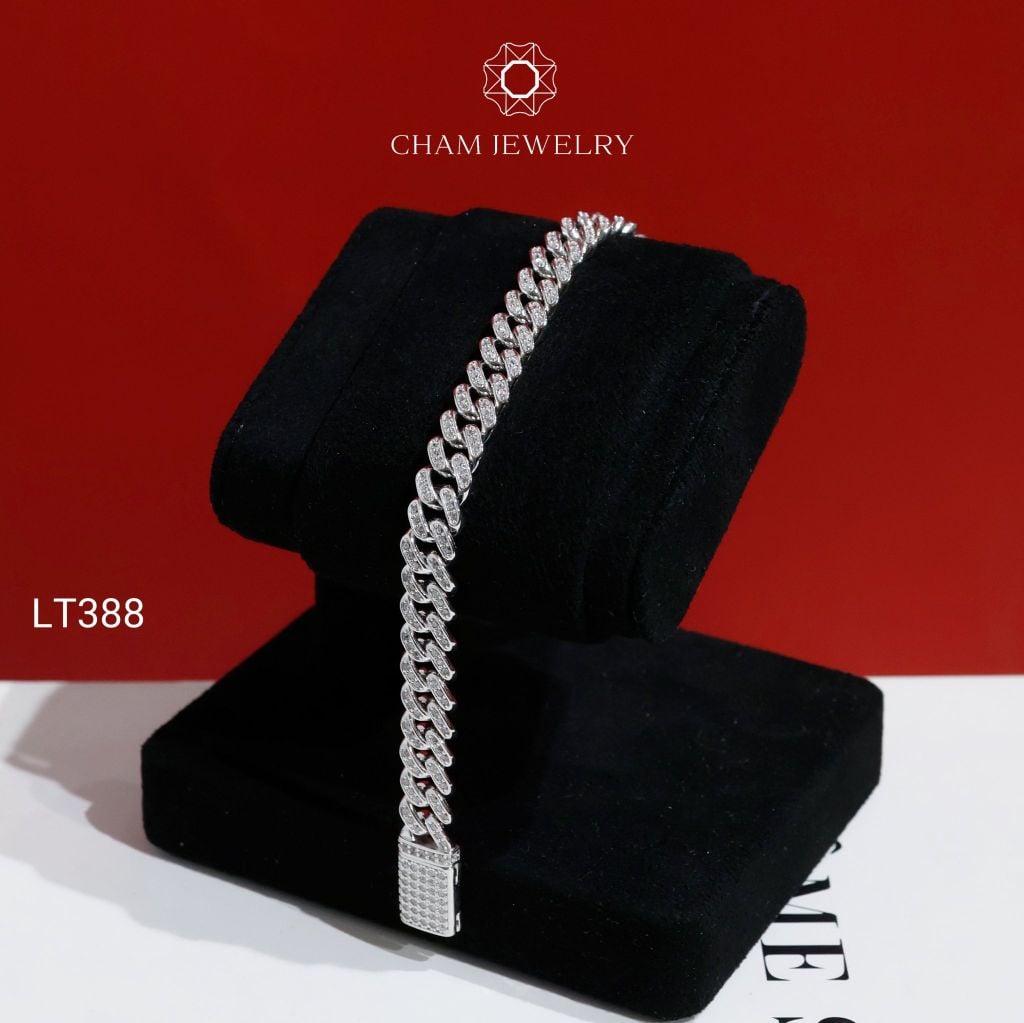 Lắc Tay LT388 CHAM JEWELRY, Lắc Khoen Lật Bản 7.5mm (Barcode TLBC859).