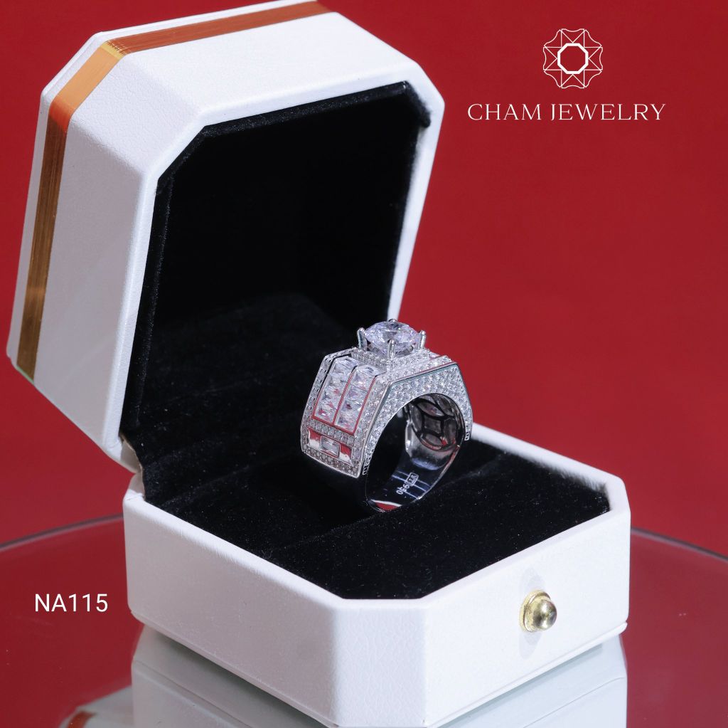 Nhẫn Nam NA115 CHAM JEWELRY, Chủ 8.0mm (Barcode TNNA162).