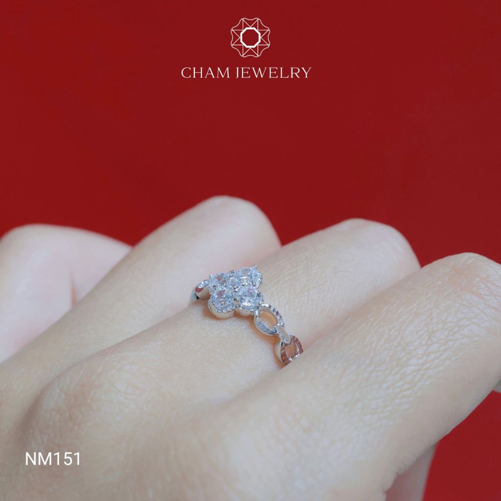 Nhẫn NM151 CHAM JEWELRY, Nhẫn Kiểu Cỏ 4 Lá (Barcode TNT823).