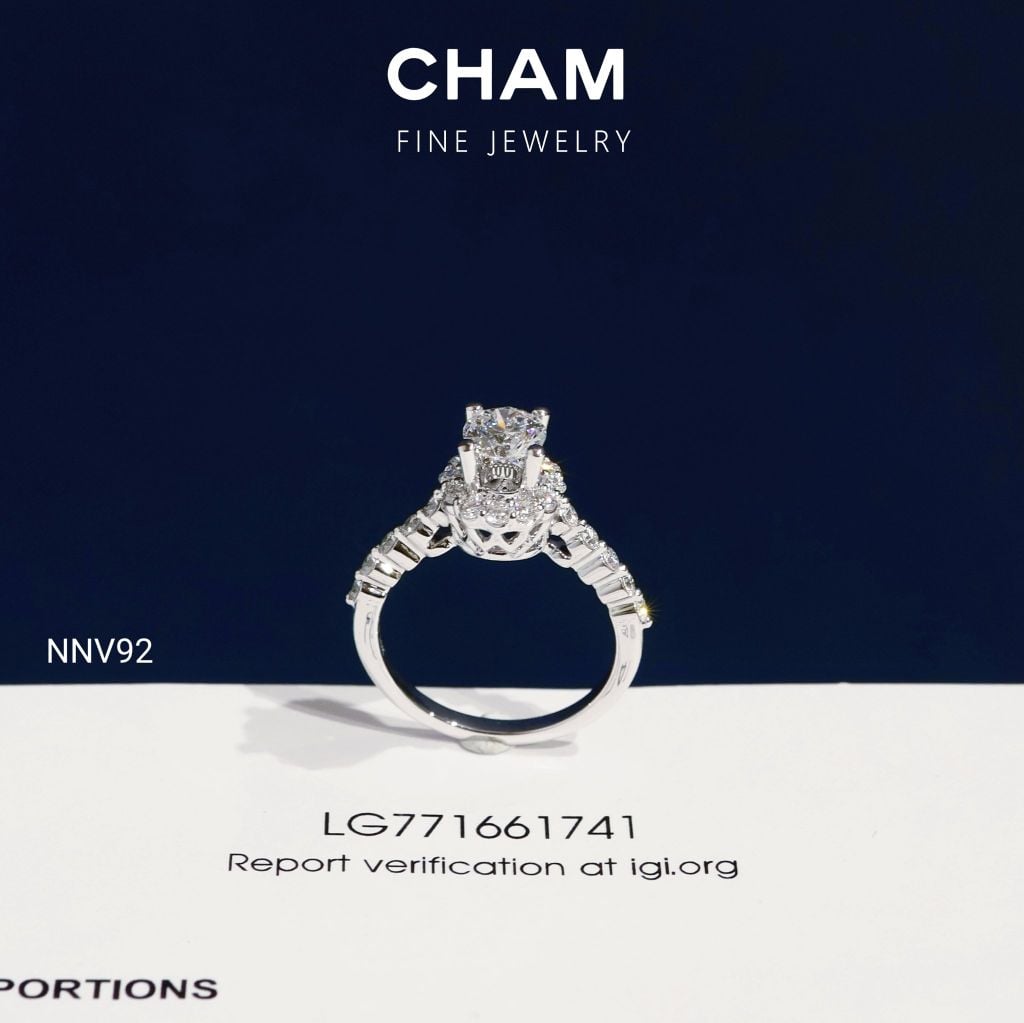 Nhẫn Nữ NNV92 Vàng 10k Chủ 5.4mm Kim Cương Lab Grown Diamond (Barcode DNU27)