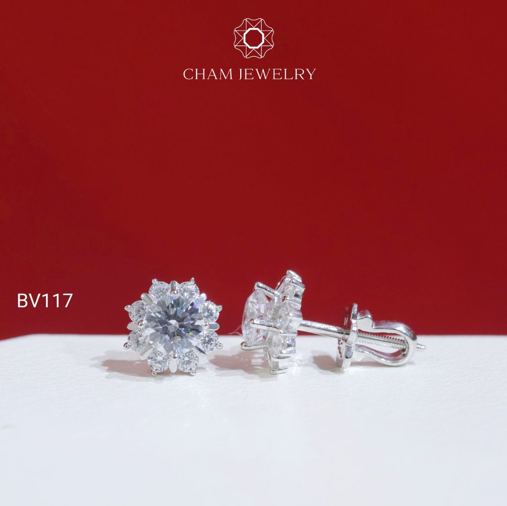 Hoa Tai BV117 CHAM JEWELRY, Chủ 5.0mm (Barcode CBK193-TBV43).
