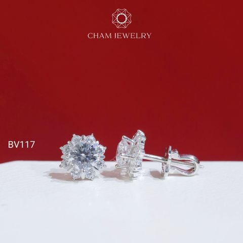 Hoa Tai BV117 CHAM JEWELRY, Chủ 5.0mm (Barcode CBK193-TBV43).
