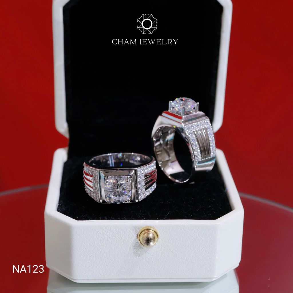 Nhẫn Nam NA123 CHAM JEWELRY, Chủ 8.0mm (Barcode TNNA445).