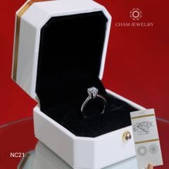 Nhẫn CHAM JEWELRY NC21, Full Moisannite Cao Cấp Chủ 5.0mm ( Barcode OCNN83).