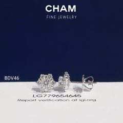 Hoa Tai BDV46 Vàng 10k Chủ 4.0mm Kim Cương Lab Grown Diamond (Barcode DBT3)