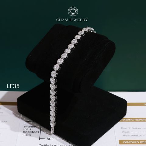Lắc Tay LF35 CHAM JEWELRY, Full Moissanite Cao Cấp 3.0mm (Barcode OCL05)