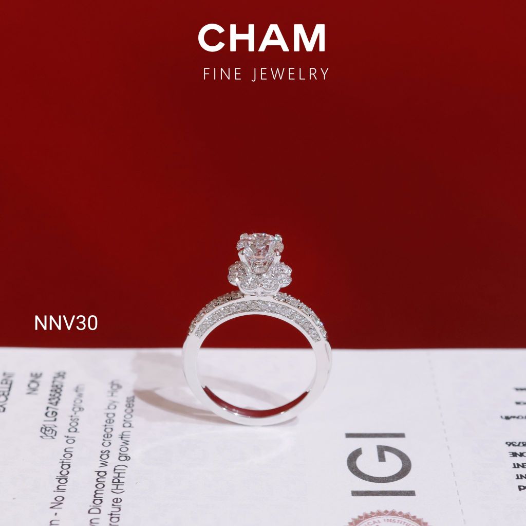 Nhẫn Nữ NNV30 Chủ 6.3mm Vàng 10k Kim Cương Lab Grown Diamond