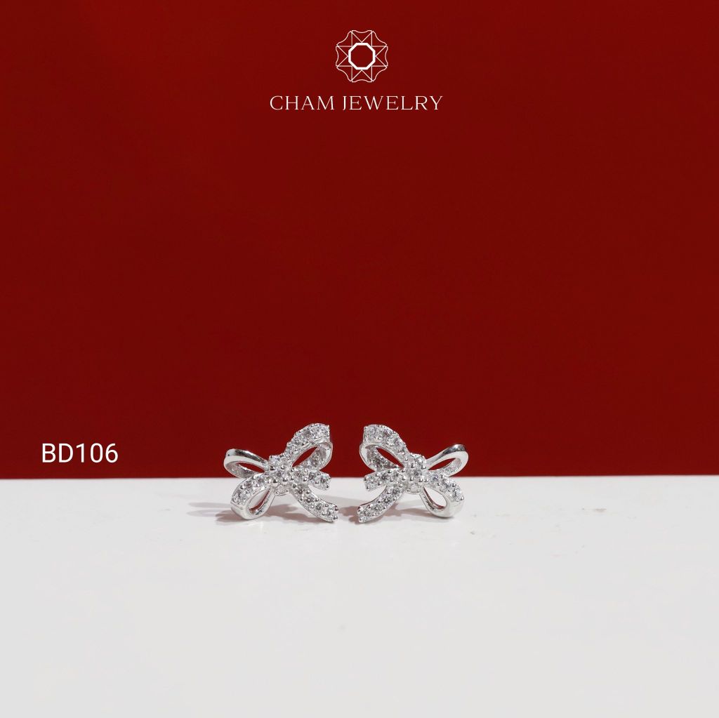 Hoa Tai BD106 CHAM JEWELRY , Hoa Tai Nơ (TBD1862).