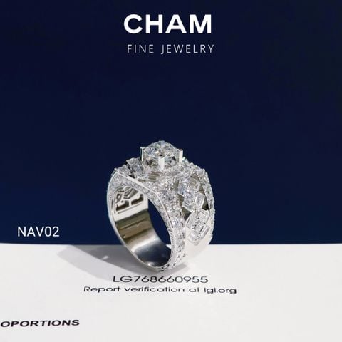 Nhẫn Nam NAV02 Chủ 7.2mm Vàng 10k Kim cương Lab-grown